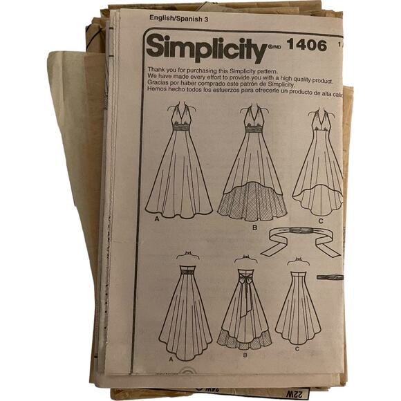 Simplicity Sewing Pattern Prom Dress Evening Gown Bridesmaid Plus 20 22 24 26 28 - Picture 3 of 5